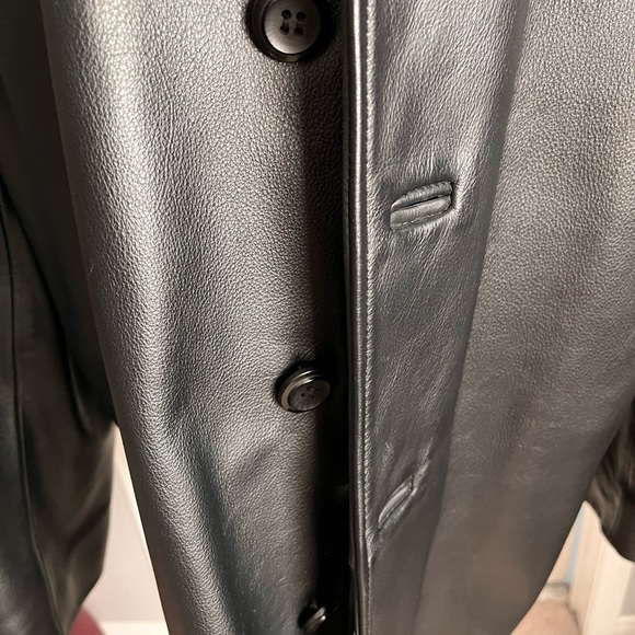 Mens leather car coat - Picture 3 of 7